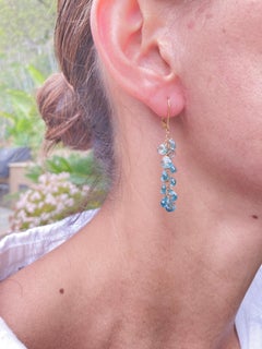 Natural Blue Zircon Earrings
