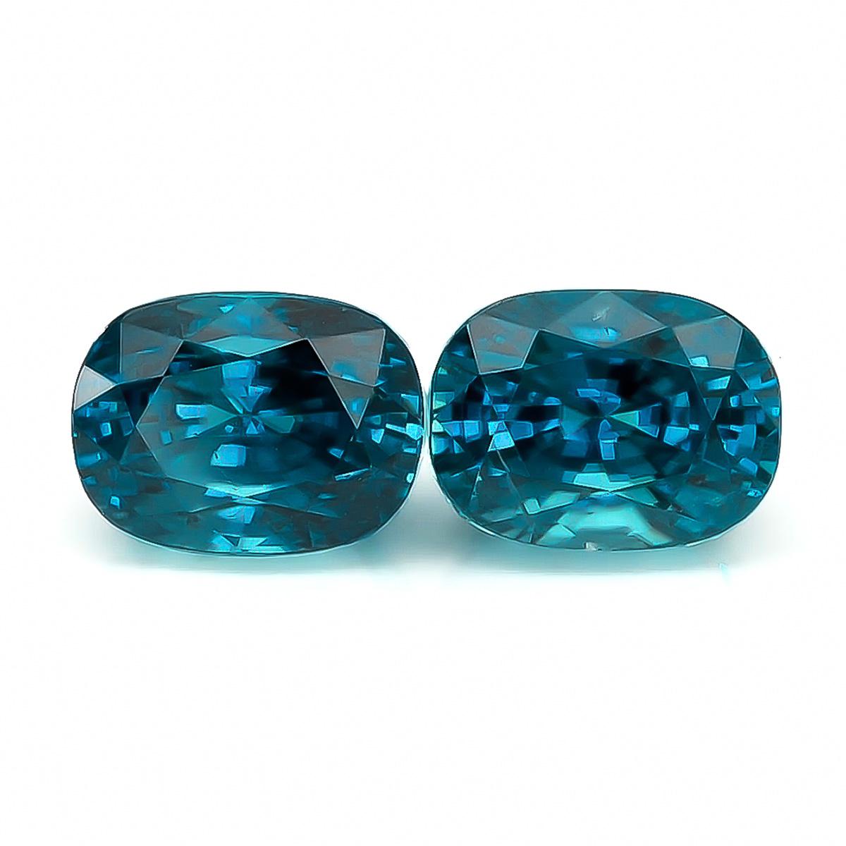 Taille brillant Zircon bleu naturel assorti 10,20 carats, zircon bleu pour la fabrication de boucles d'oreilles en vente