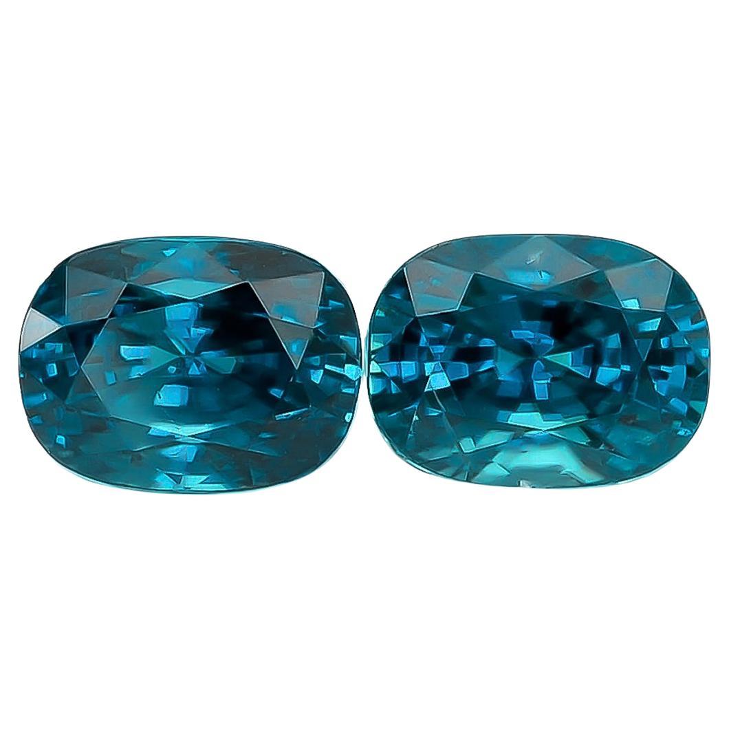 Natural Blue Zircon Matching Pair 10.20 carats, Blue Zircon for Earrings Making For Sale
