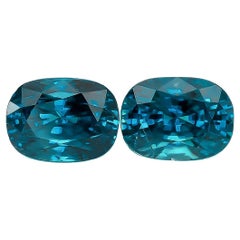 Natural Blue Zircon Matching Pair 10.20 carats, Blue Zircon for Earrings Making