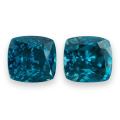 Par a juego de circonitas azules naturales, 36,26 quilates