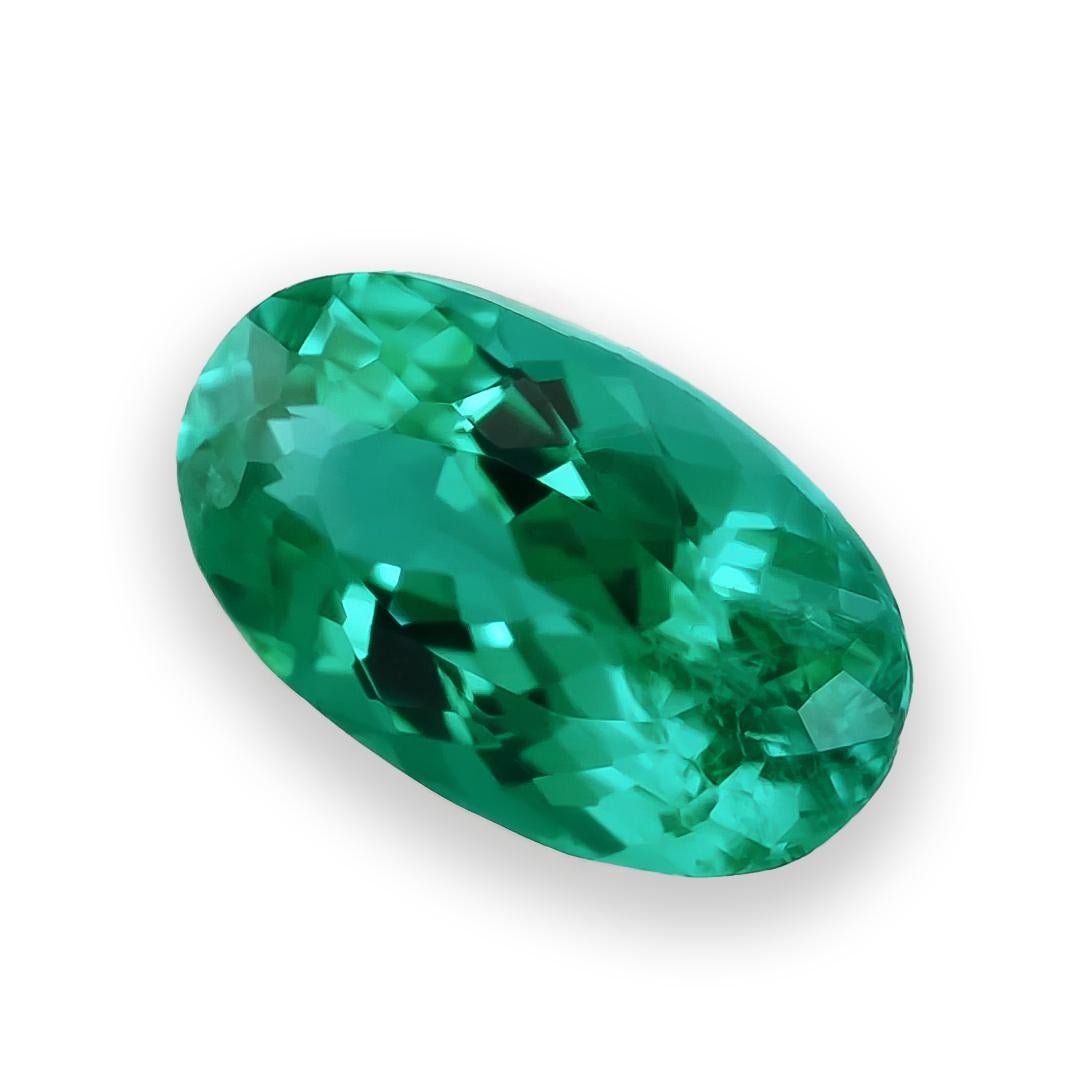 Pierre naturelle en tourmaline Paraiba brésilienne vert bleuté 0,64 carats / Rapport GIA Neuf - En vente à Los Angeles, CA