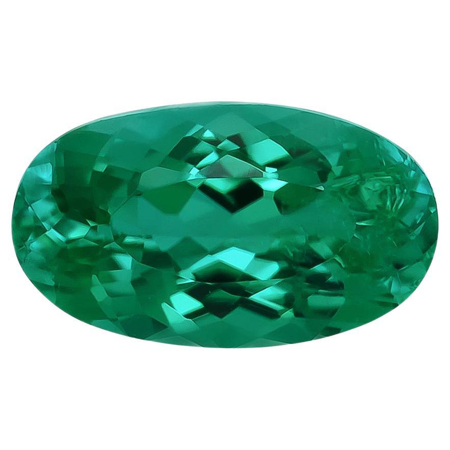 Pietra naturale di tormalina Paraiba brasiliana di colore verde-bluastro da 0,64 carati / Rapporto GIA