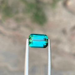 Natürlicher bläulich-grüner Turmalin im Kissenschliff, lose, facettiert, Edelstein für Schmuck