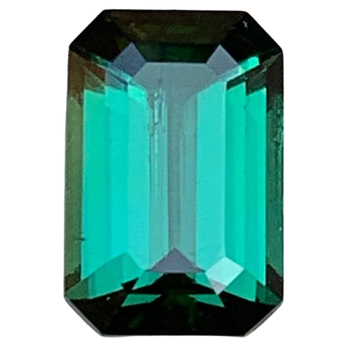Turmalina verde azulada natural talla esmeralda 2,42 quilates Gema suelta para anillo