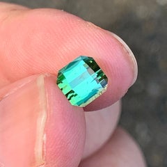Natural Bluish Green Tourmaline Emerald Cut Gemstone for Jewelry