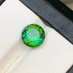 Tormalina verde bluastra naturale con taglio rotondo da 3,38 carati, gemma sfusa per anello