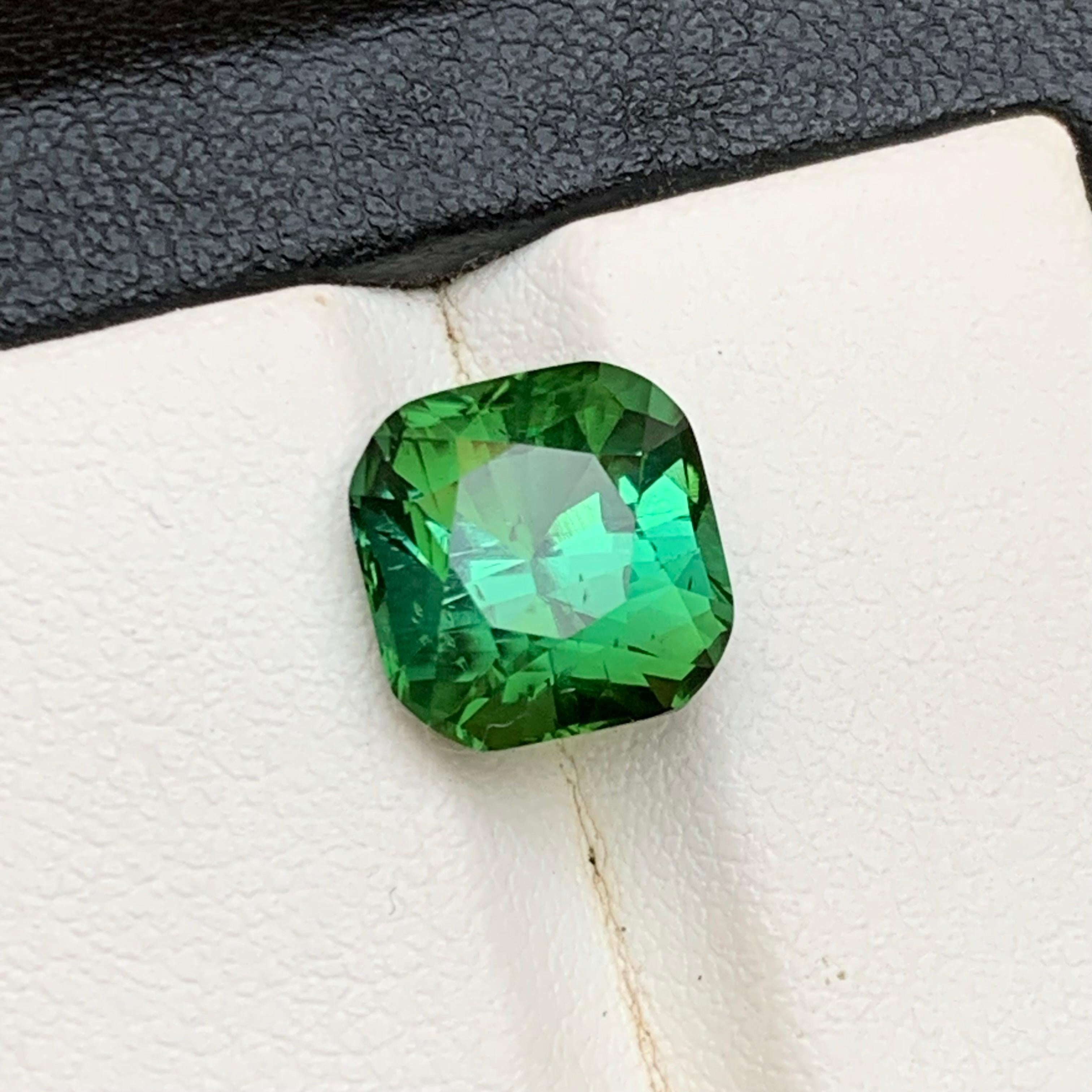 Gema suelta de turmalina verde natural azulada de 4,75 qt, talla cojín, para anillo en venta 7