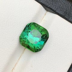 Natural Bluish Hue Green Tourmaline 4.75 Ct Cushion Cut Loose Gemstone for Ring