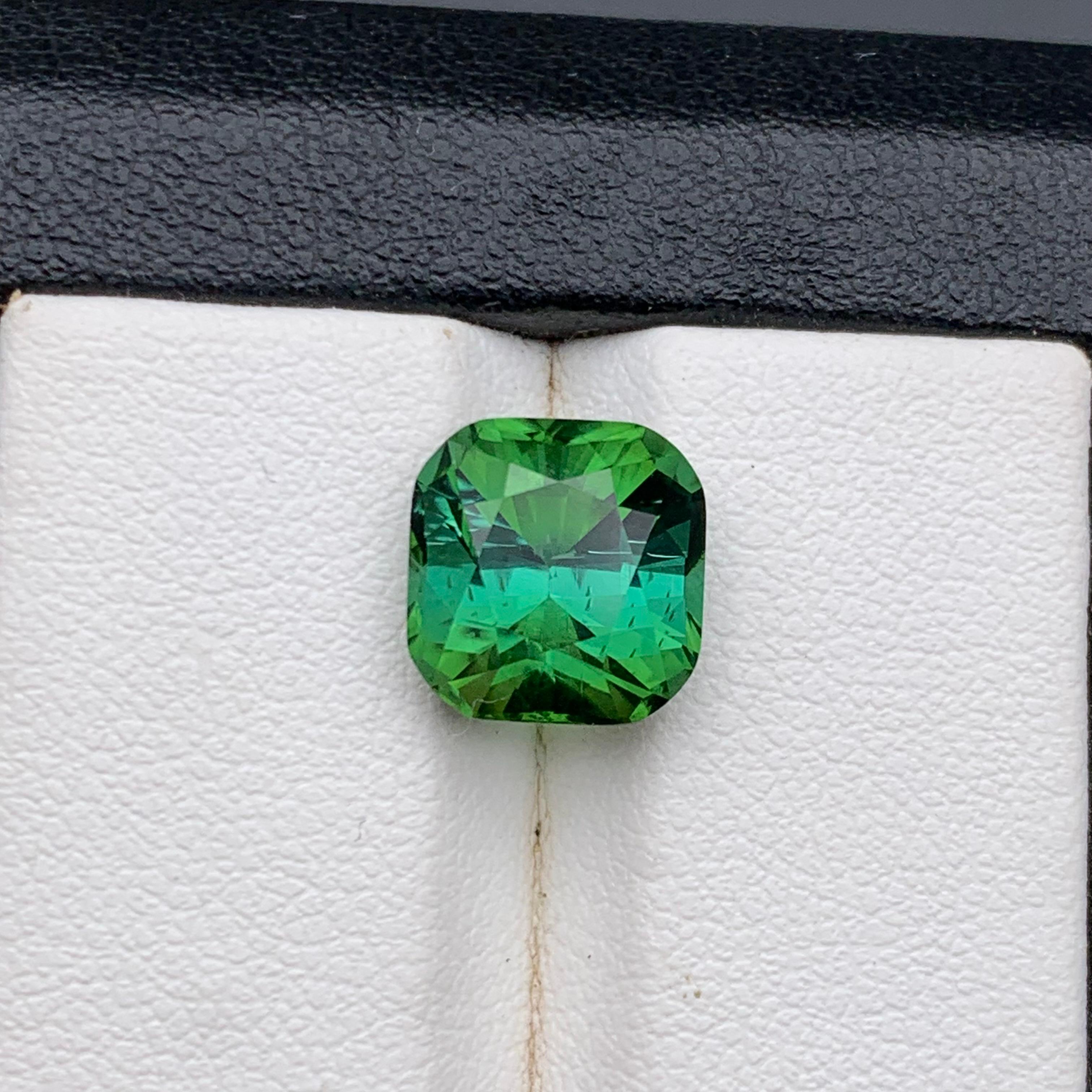 Gema suelta de turmalina verde natural azulada de 4,75 qt, talla cojín, para anillo en venta 2