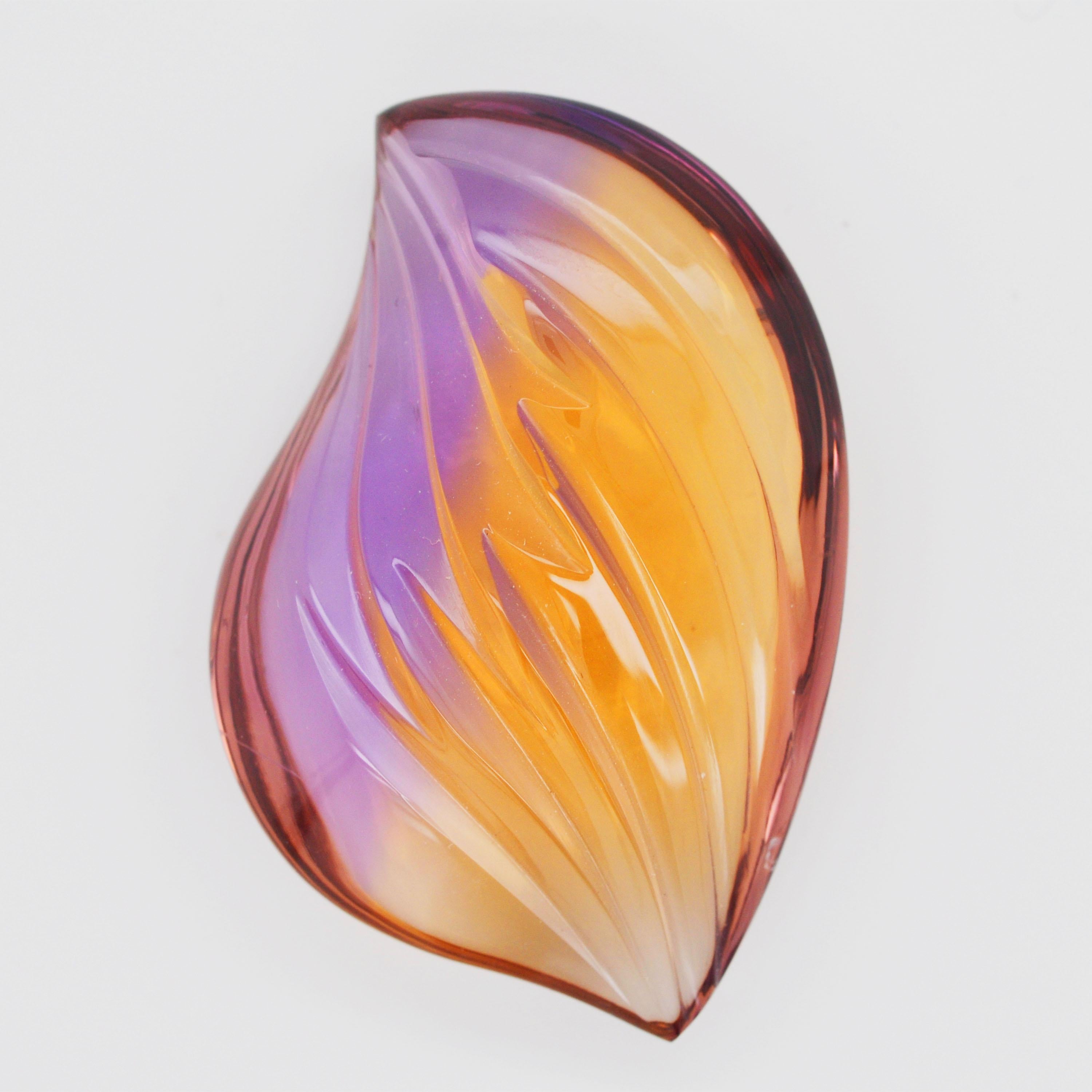 Mixed Cut Natural Bolivian Ametrine Hand Carved Fancy Cut Loose Gemstone Pendant Brooch For Sale