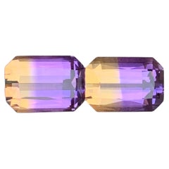 Natural Bolivian Purple & Yellow Ametrine Loose Gemstone Pair For Jewelry 12mm