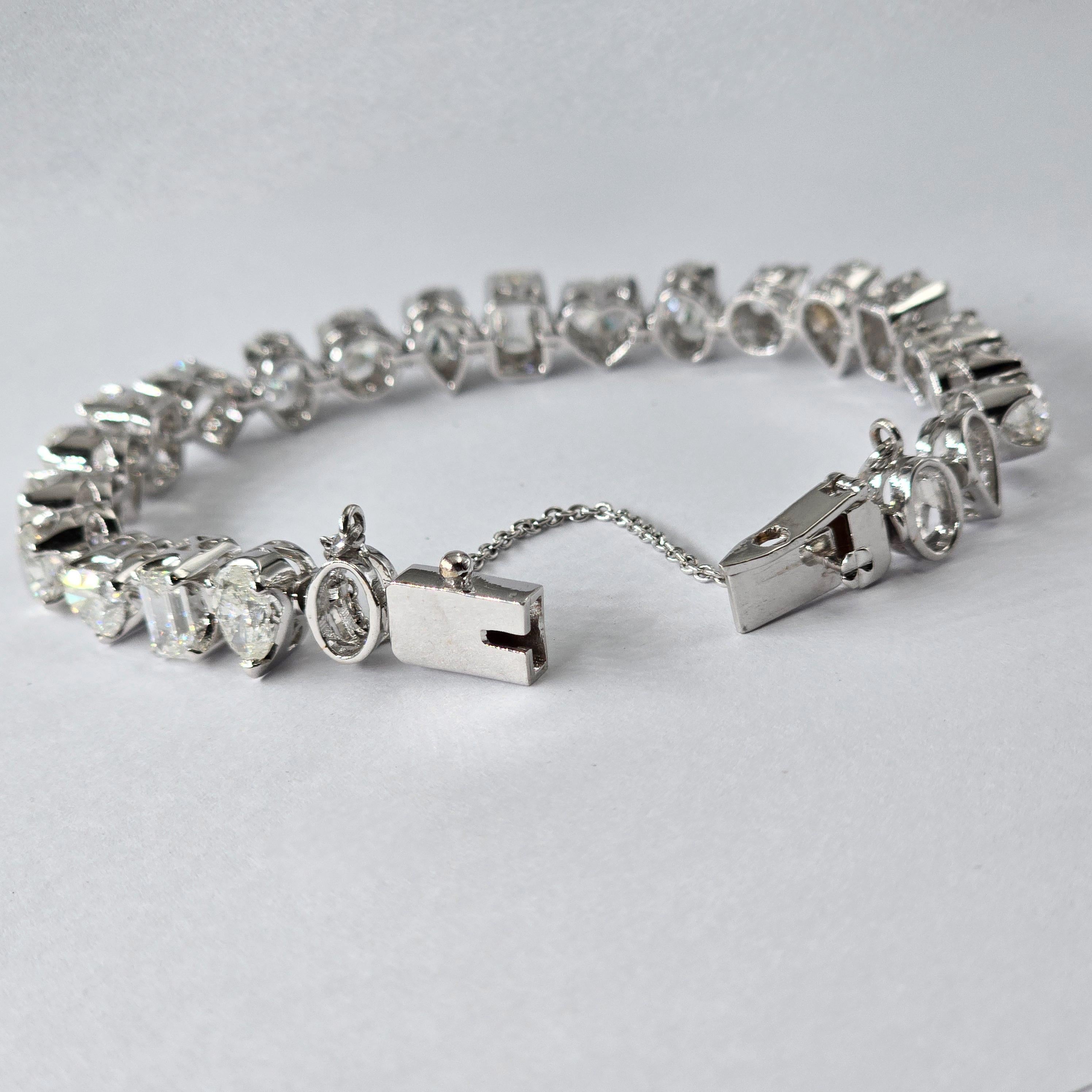 Taille mixte Bracelet en or 14k avec diamants naturels en vente