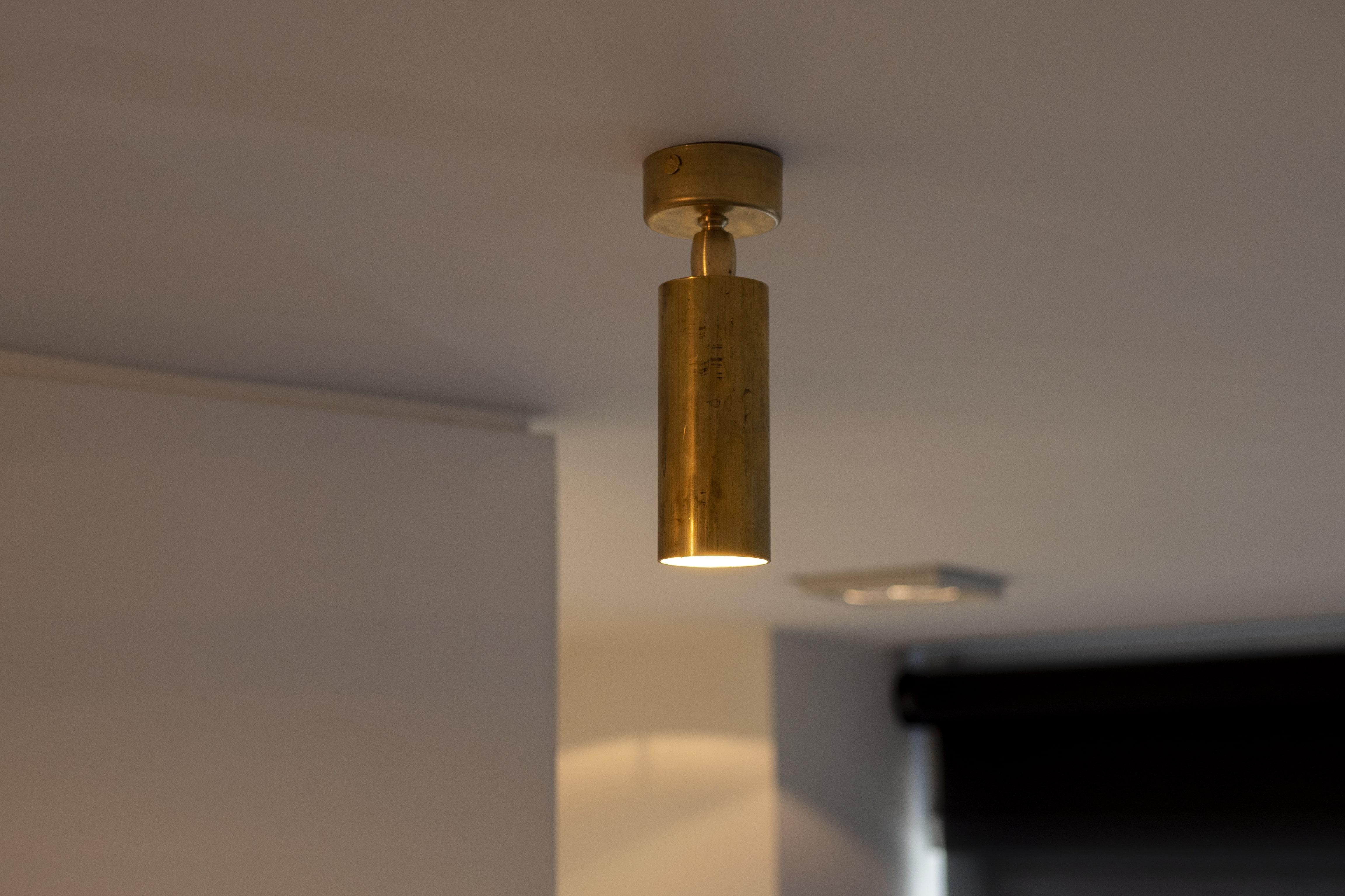 Brushed Natural Brass Contemporary-Modern Ceiling Light Handcrafted in Italy by 247lab For Sale