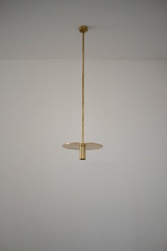 Plafoniera moderna e contemporanea in ottone naturale realizzata a mano in Italia