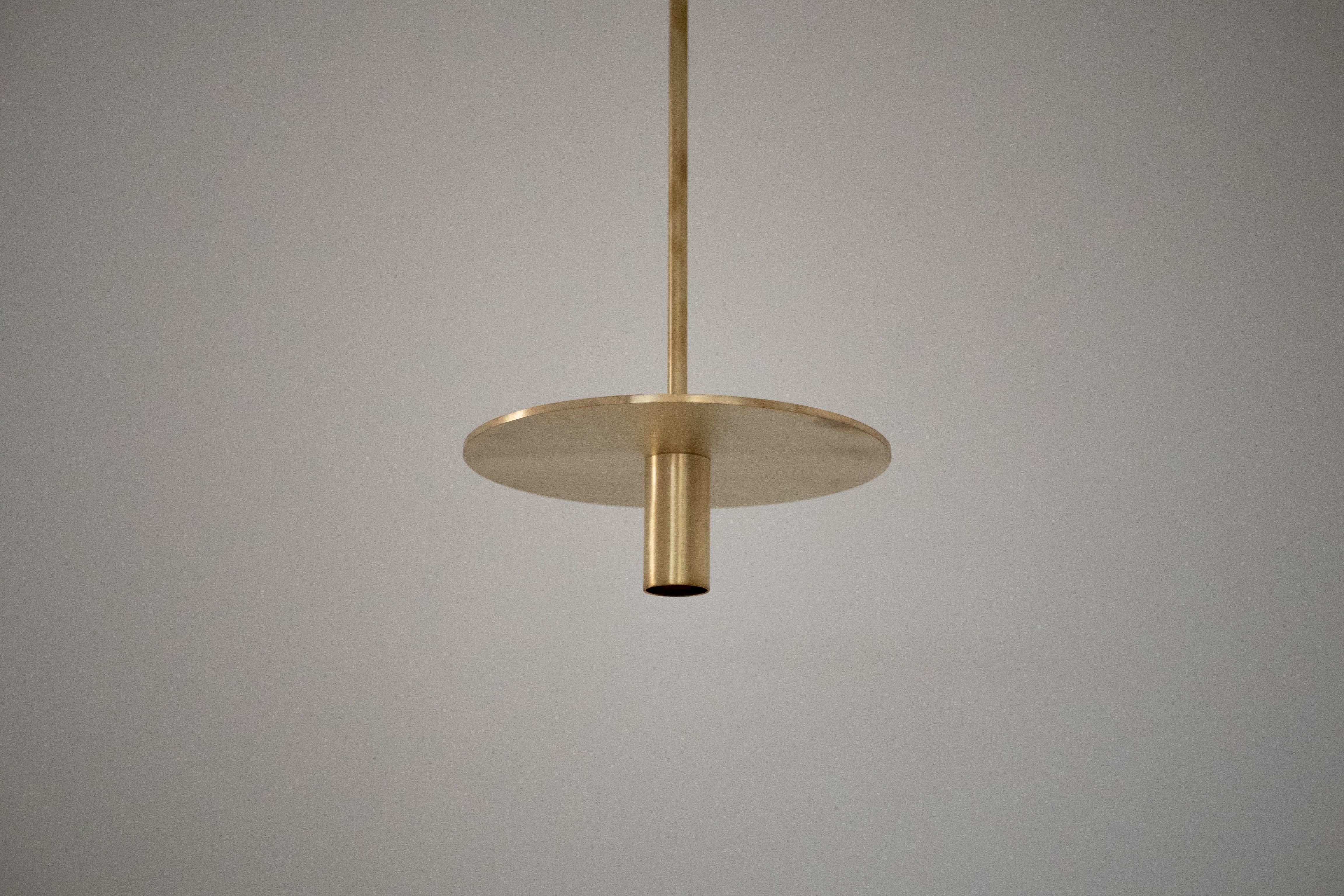 Italian Natural Brass Contemporary-Modern Ceiling Light Handcrafted in Italy For Sale