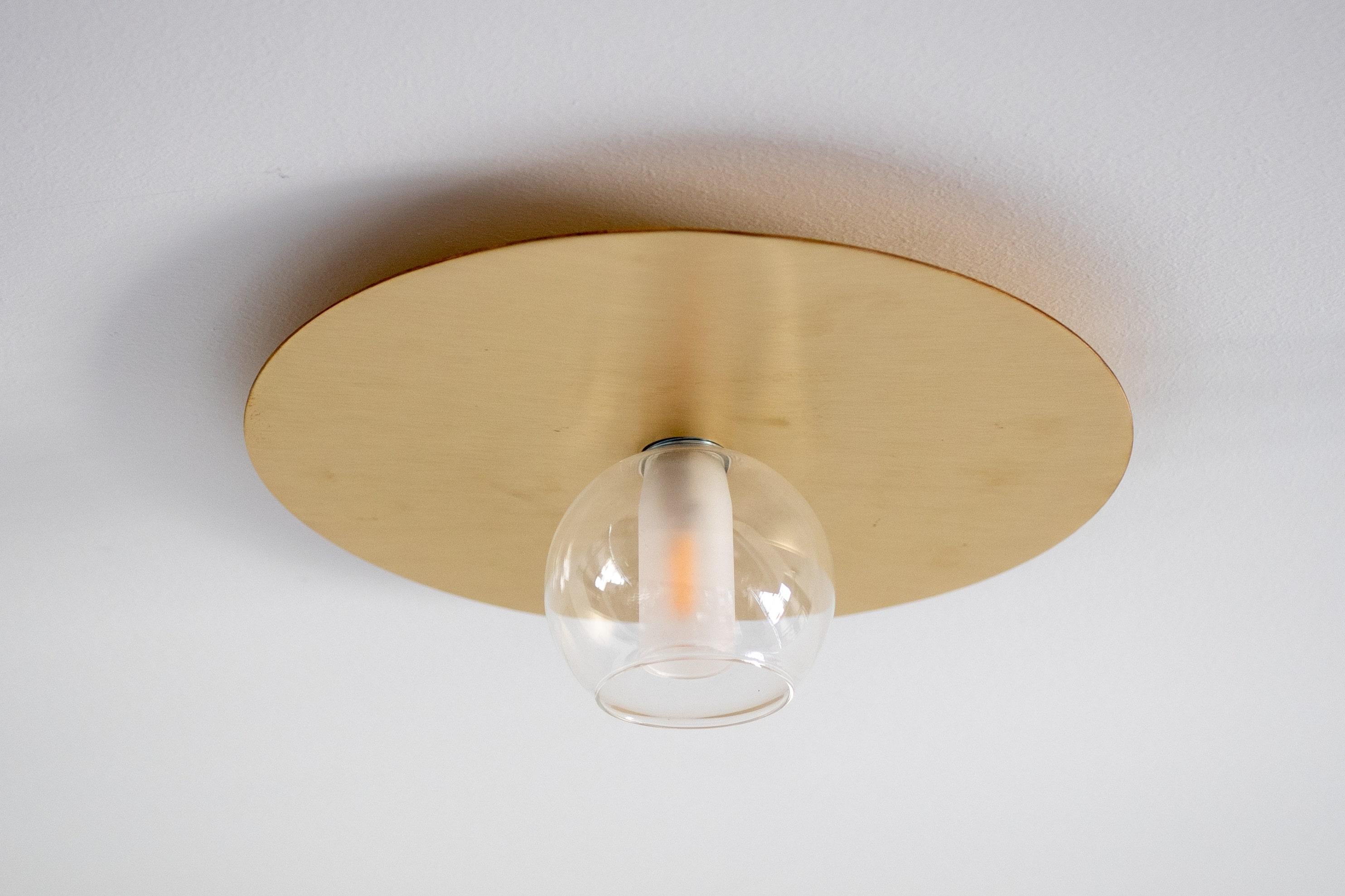 Brushed Natural Brass Contemporary-Modern Decorative Ceiling Light Handcrafted in Italy For Sale