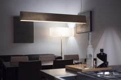 Natural Brass Contemporary-Modern Decorative Pendant lamp Handcrafted in Italy