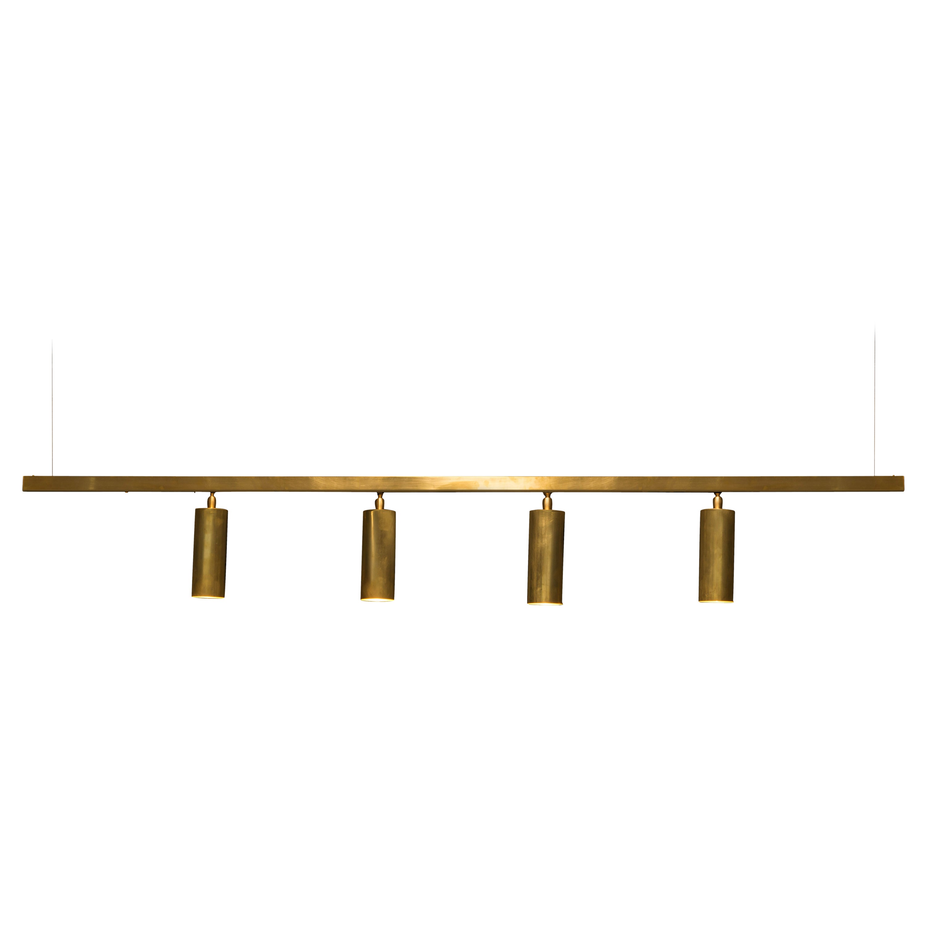 Lámpara colgante decorativa contemporánea-moderna de latón natural hecha a mano en Italia