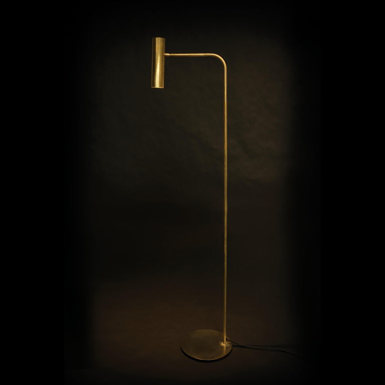 Natural Brass Contemporary-Modern Floor Lamp Handcrafted in Italy by ...