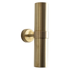 Natural Brass Contemporary-Modern Wall Cylinder Light Handcrafted in Italy