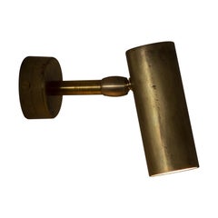Lampe murale cylindrique en laiton naturel contemporaine et moderne fabriquée à la main en Italie