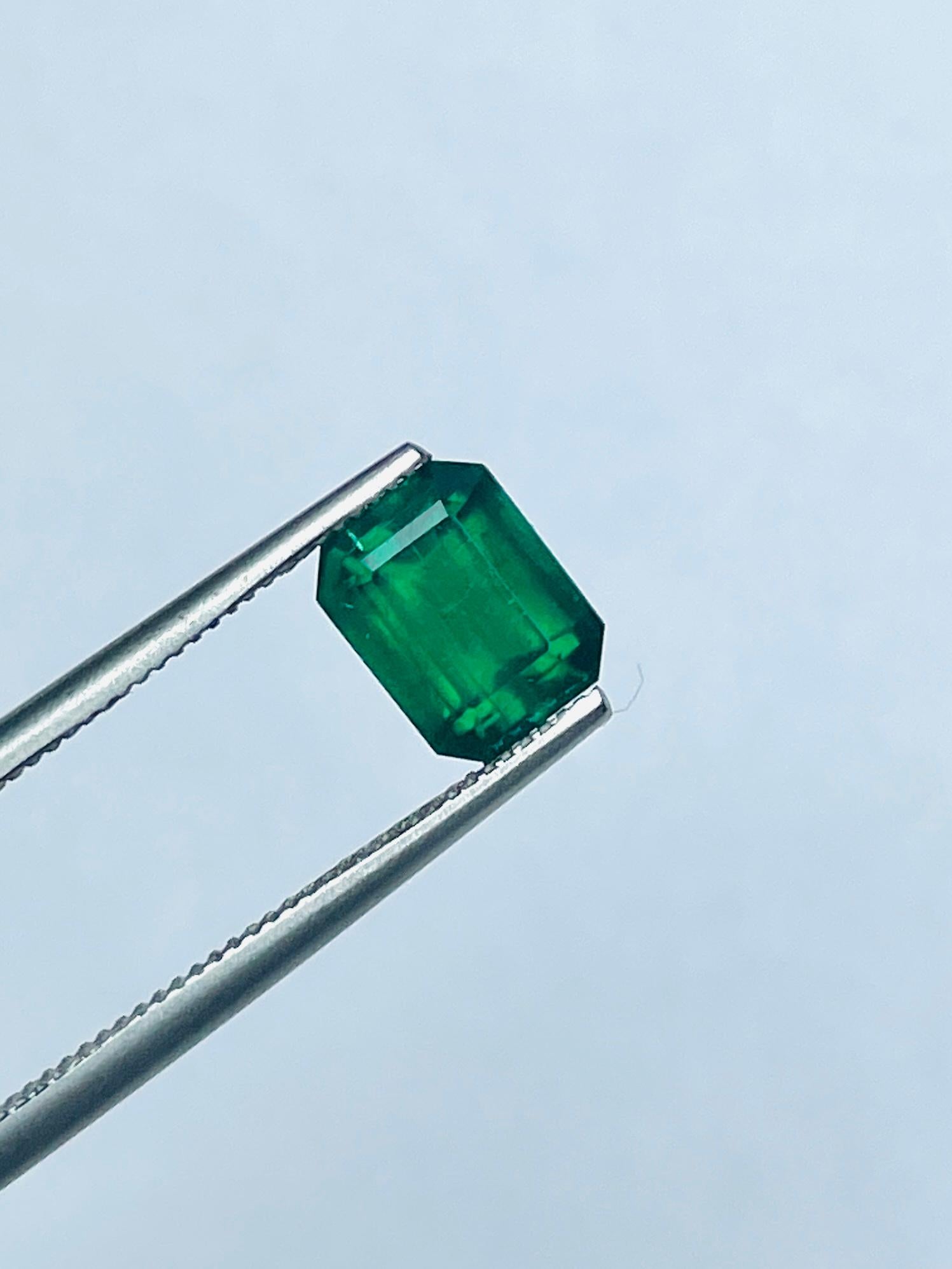 GRS Seltener Phajshir Afghanistan Smaragd 1,18ct Vivid Grün Saubere Kollektion im Zustand „Neu“ im Angebot in bangkok, TH