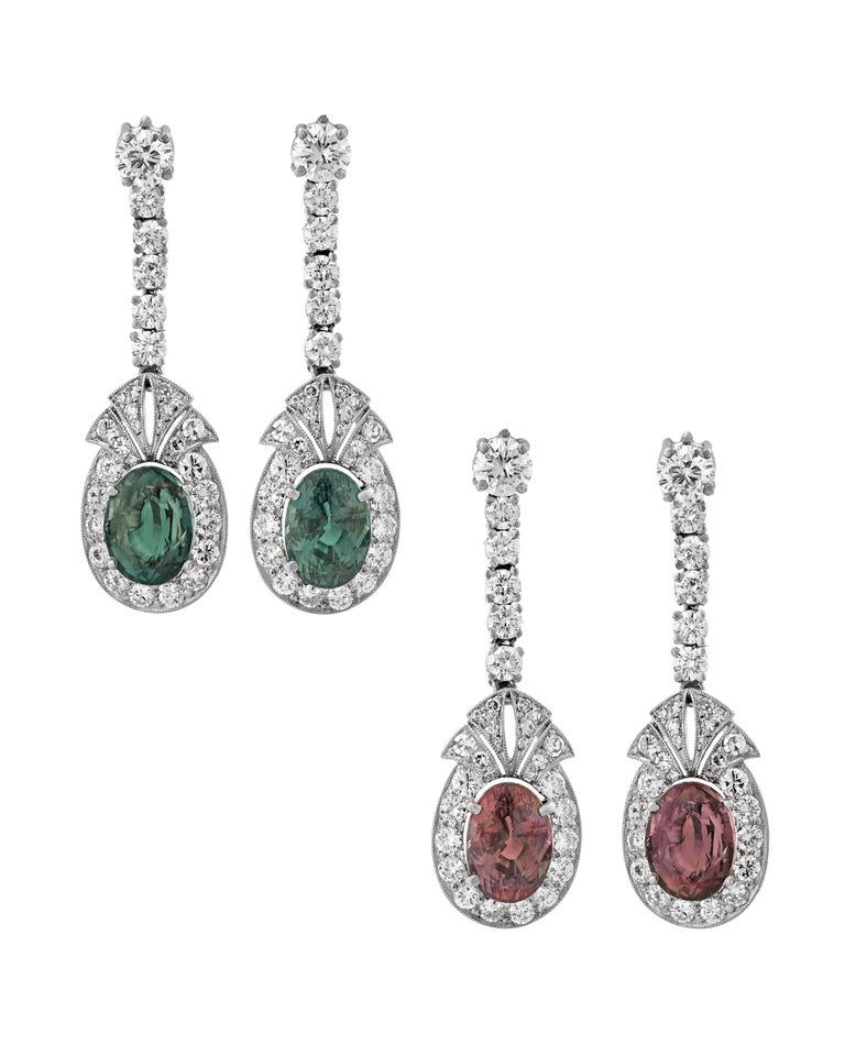 Alexandrite diamond earrings
