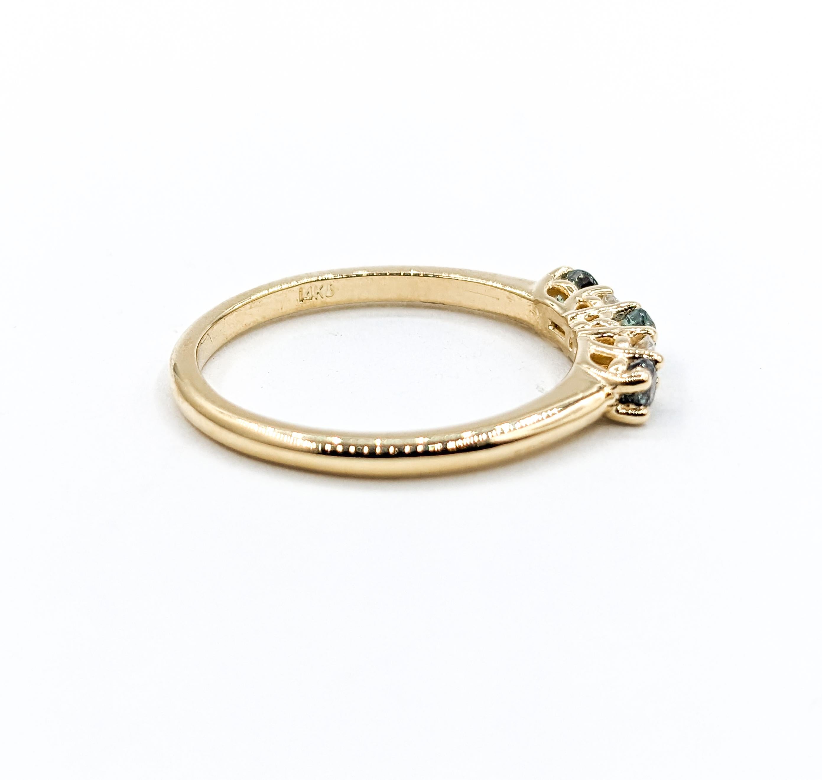 Women's Natural Brazilian Alexandrite & Diamond Ring Yellow Gold For Sale