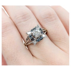 Ring aus Platin mit natürlichem brasilianischem Alexandrit und Diamant im europäischen Schliff