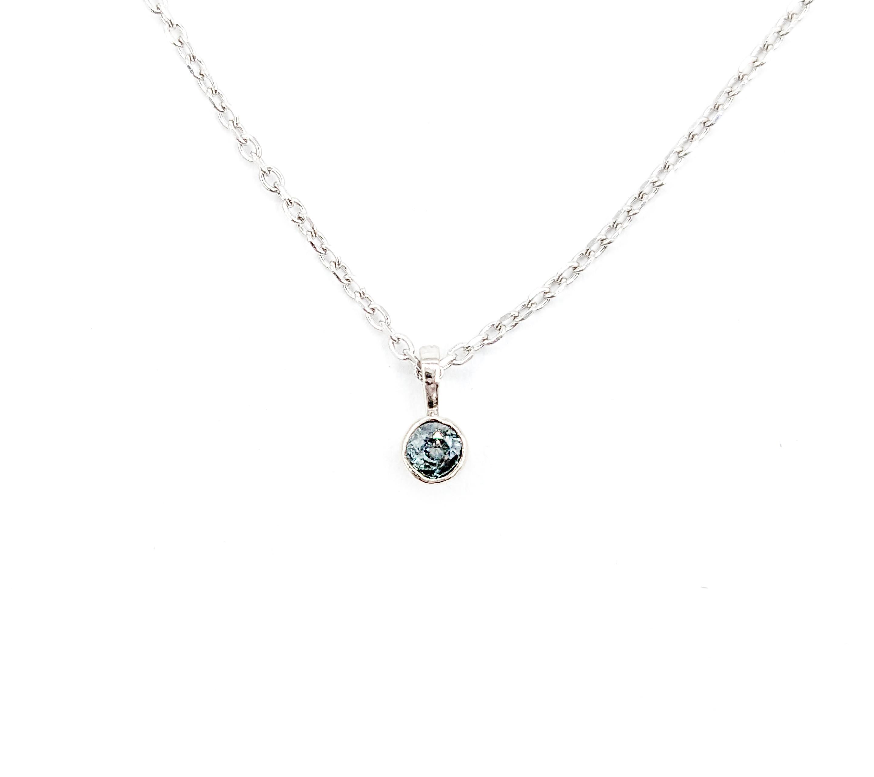 Round Cut Natural Brazilian Alexandrite Pendant White Gold