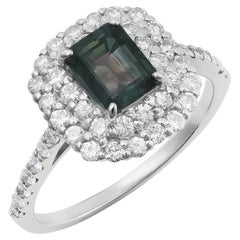 Natural Brazilian Alexandrite Stone 1.06 cts in Platinum Ring w Dia / GIA Report