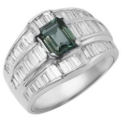 Natural Brazilian Alexandrite Stone 1.08 cts in Platinum Ring w Dia / GIA Report