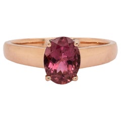 Natürlicher brasilianischer rosa Turmalin  Ring aus 14k massivem Roségold  8x6mm, 1,19cts