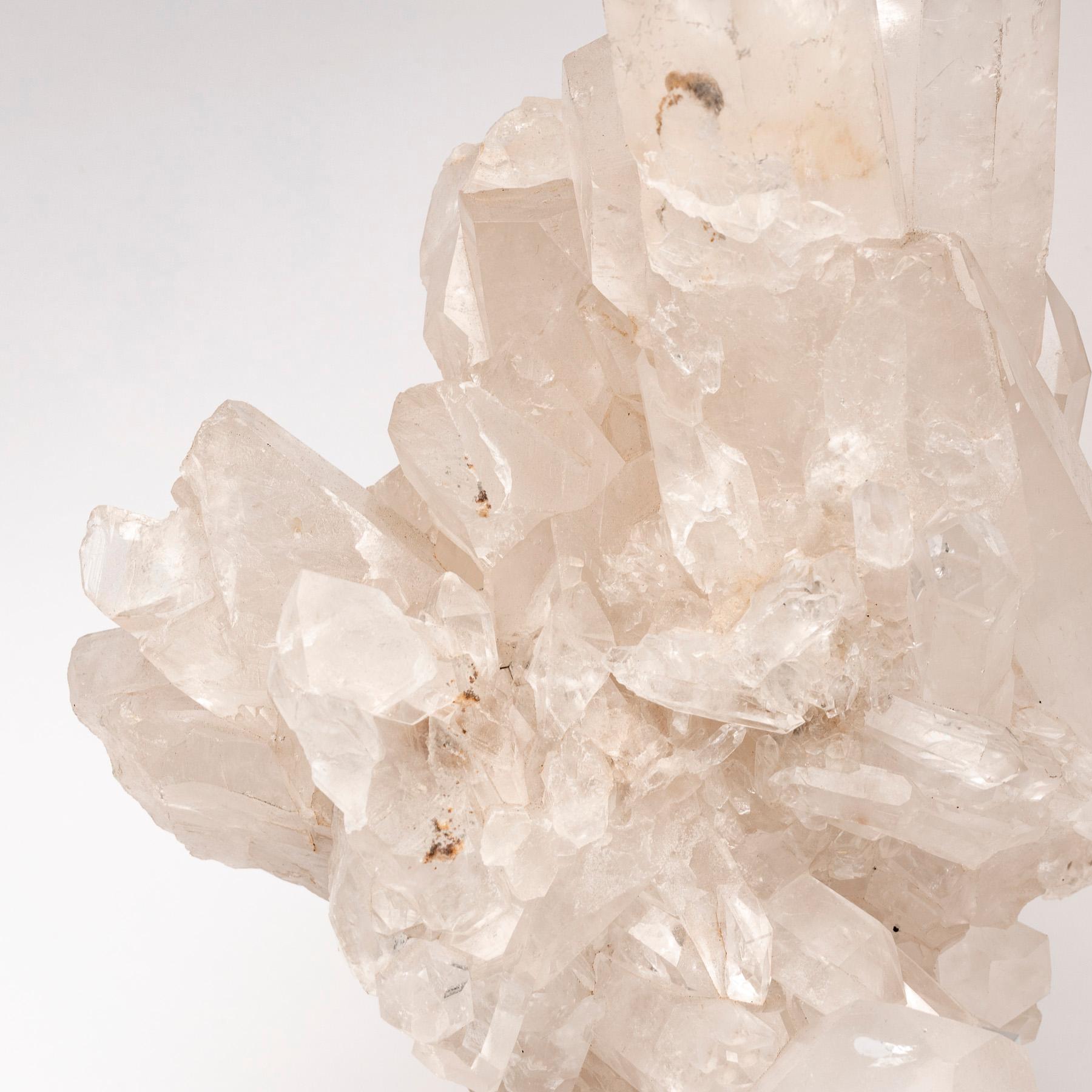 Natural Brazilian Quartz Multipoint Specimen Mounted on Custom Acrylic Base 2