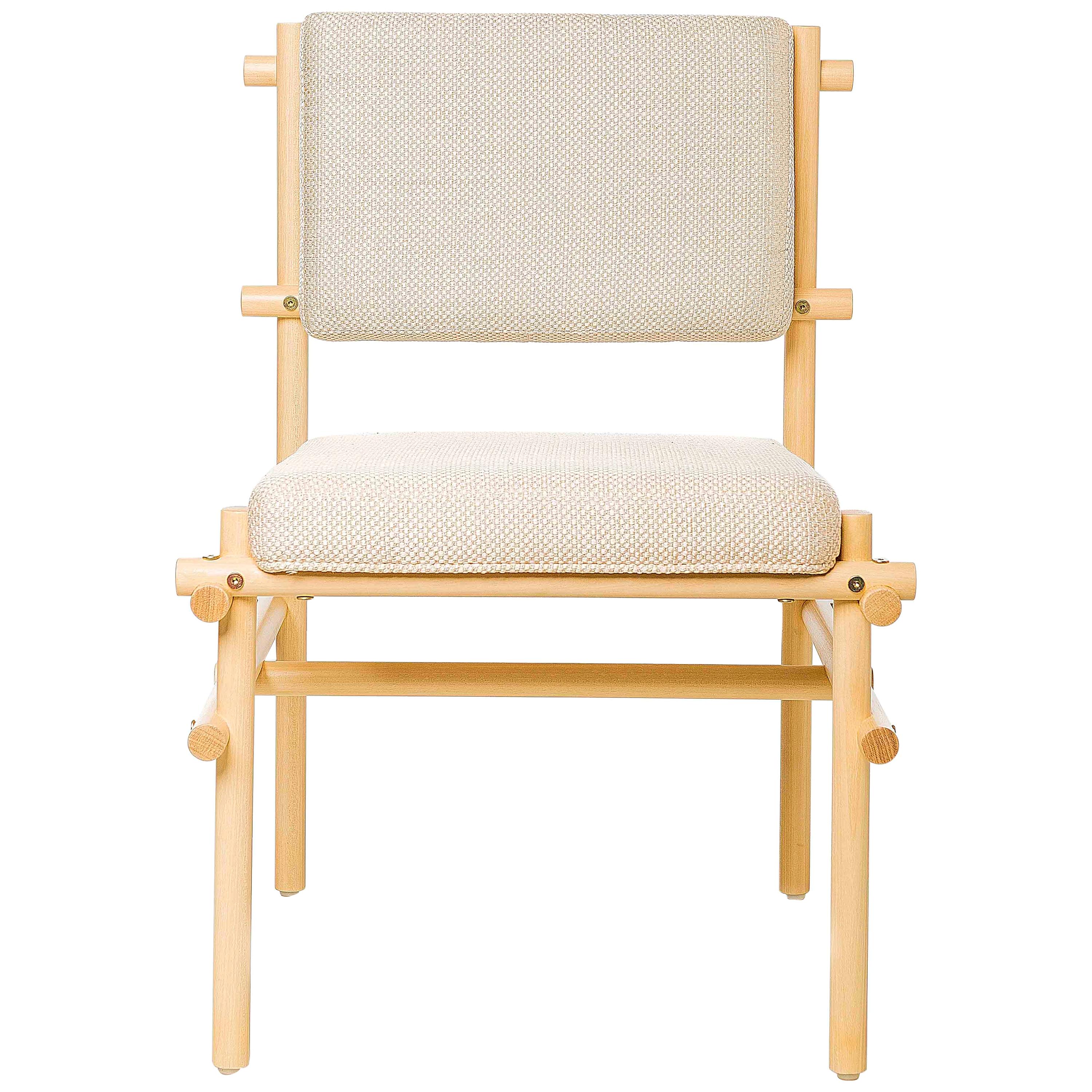 Natural Brazilian Wood Pipa Chair in Naked Style from Tiago Curioni