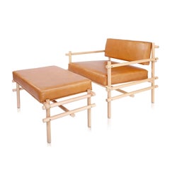 Sillón Pipa de Madera Brasileña Natural en Estilo Desnudo de Tiago Curioni