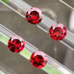 Natural Bright Red Rhodolite Garnet Set 8.90 CTS Flawless Eye Clean Rhodolite