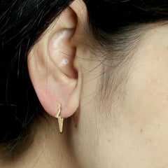 Natural Brilliant Diamonds Lightning Bolt Minimalist Earrings In 18K Gold