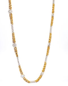 Natural Brown Round Diamond 8.18 Carat TW Gold Necklace