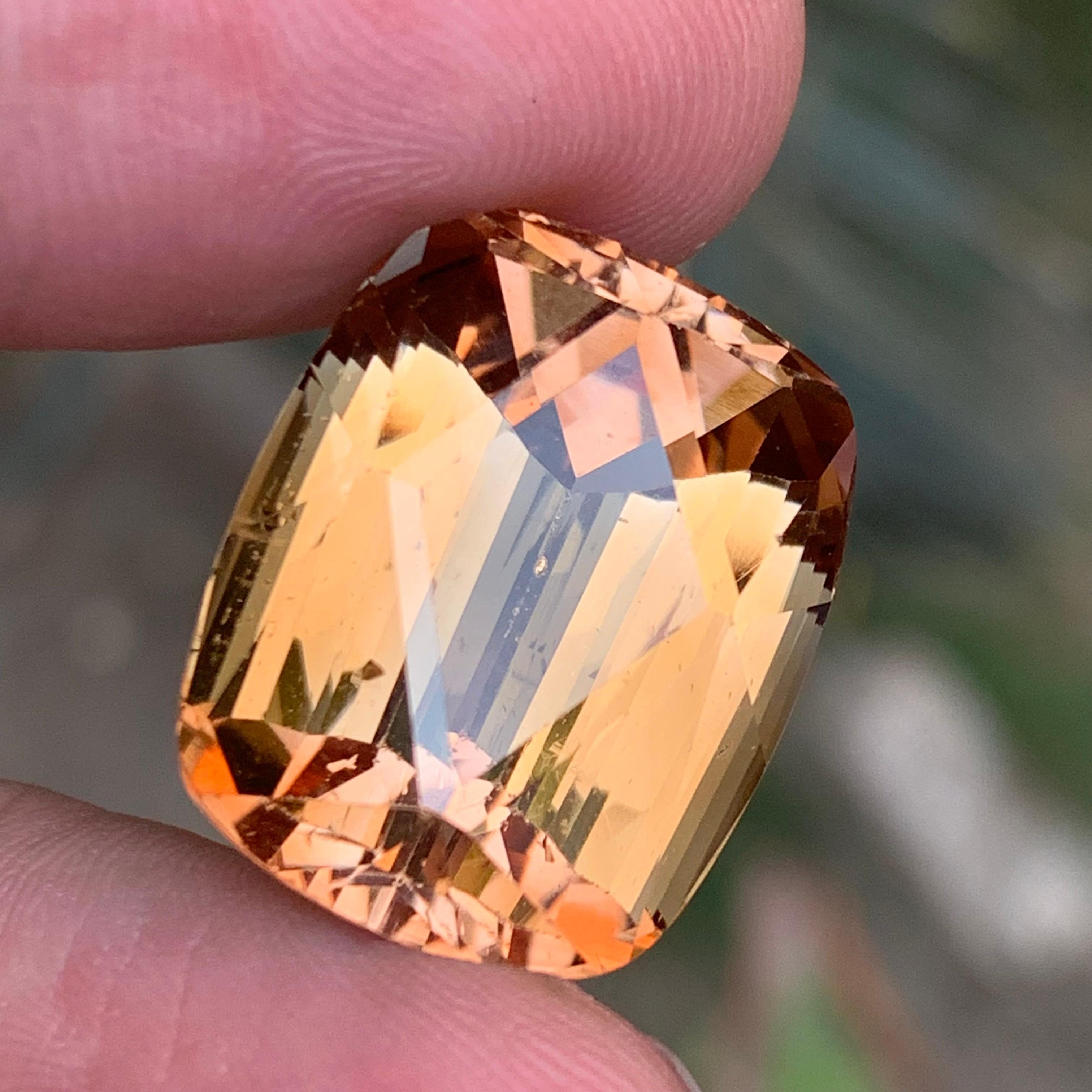 Topacio marrón natural 39.95 qt gema suelta talla cojín - gran piedra de colección en venta 6