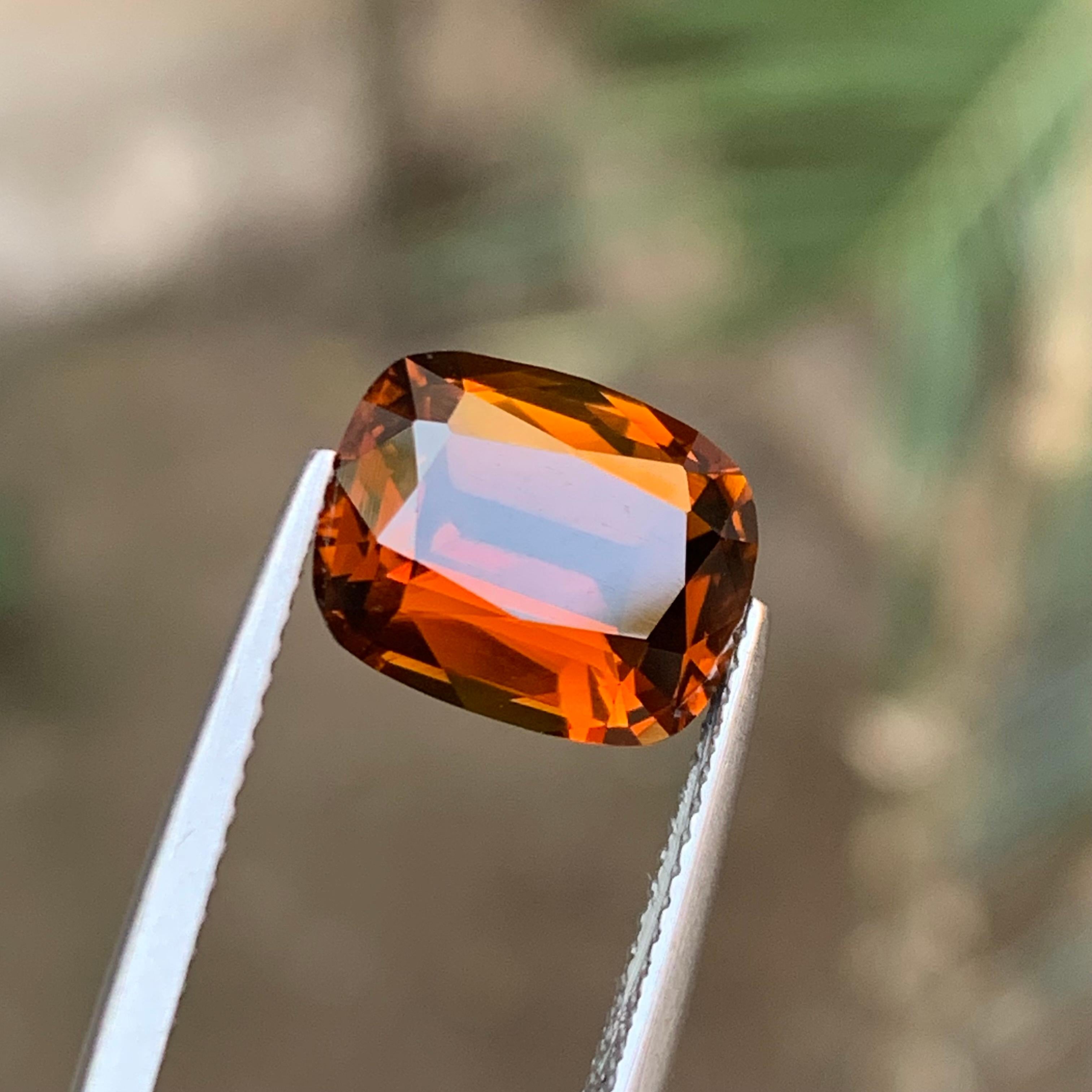 Turmalina marrón natural de 3,91 quilates talla cojín Piedra suelta para joyería Anillo en venta 4