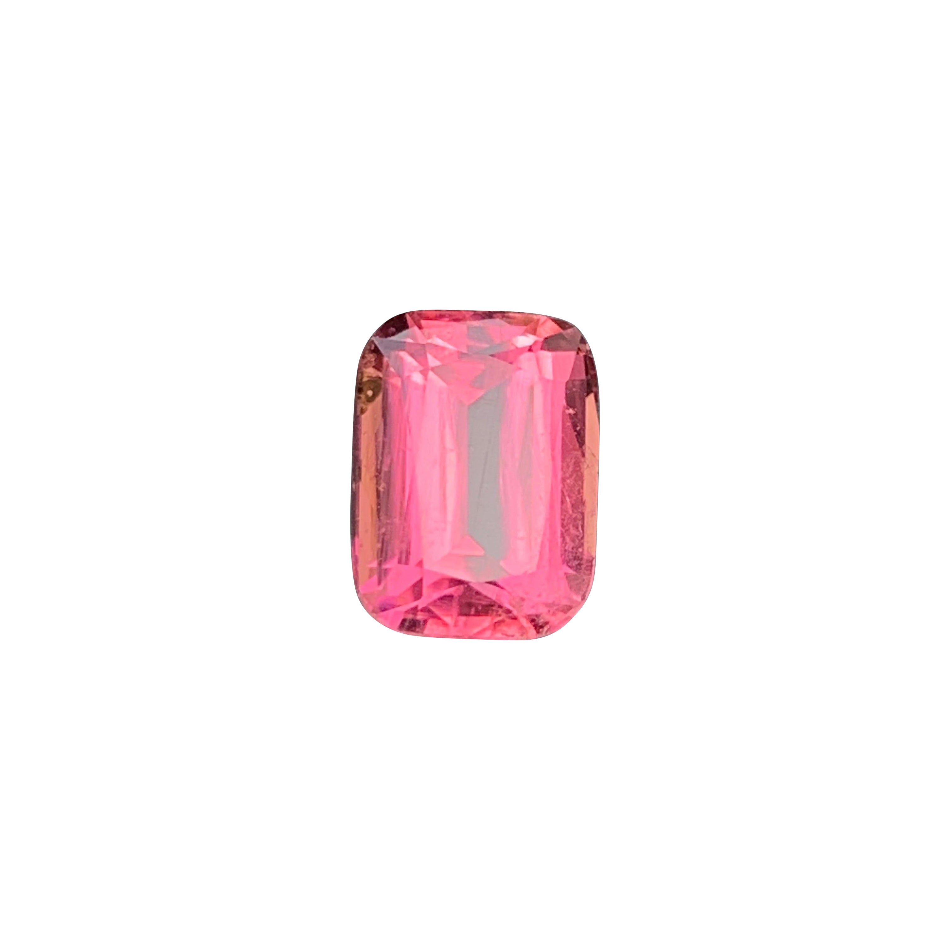 Natural Bubble Gum Pink Tourmaline Cushion Cut Faceted Gemstone for Jewellery