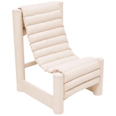 Natural Bull Denim Lounge Chair with Recycled Textile Filling