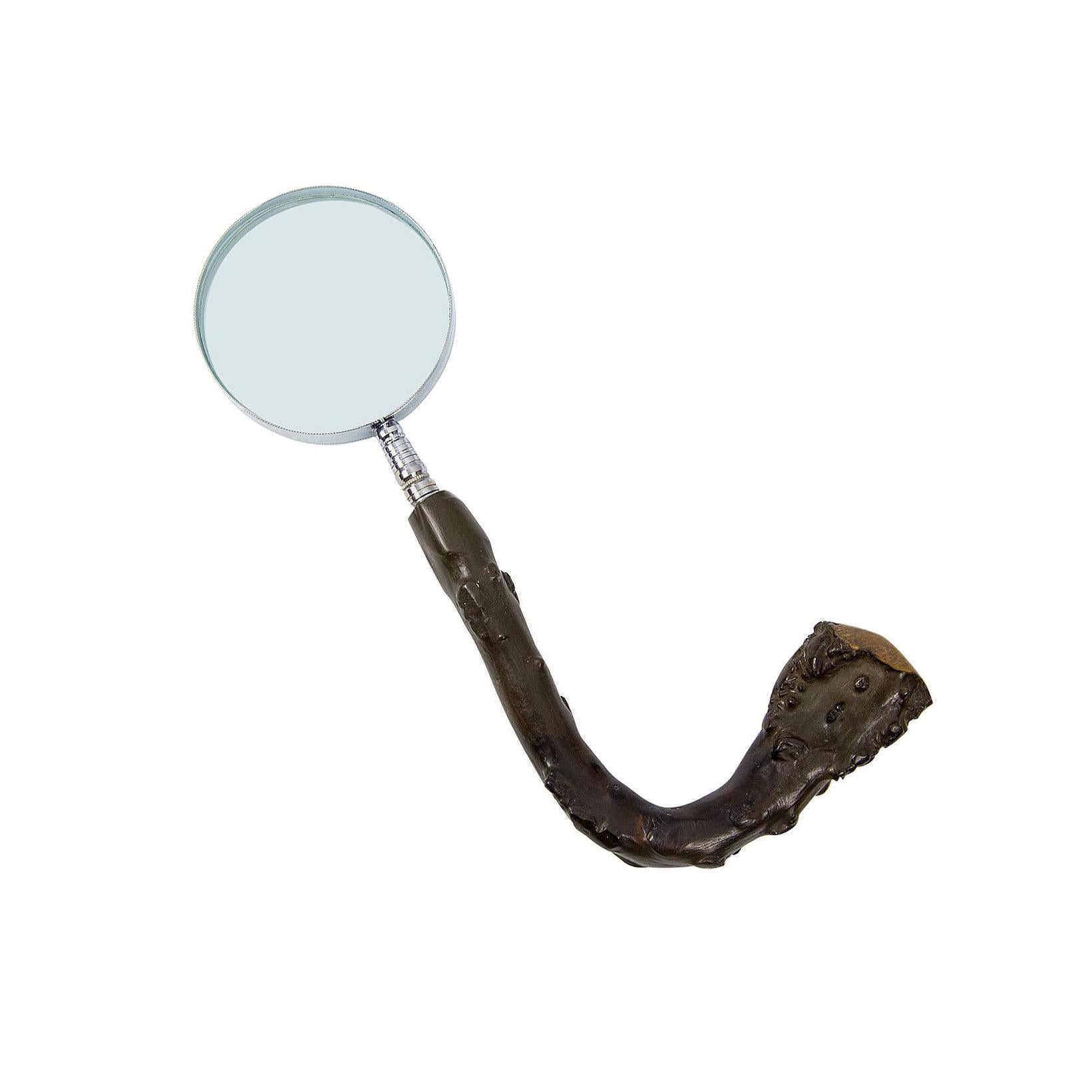 Mid-Century Modern Natural Burl Wood Magnifier For Sale