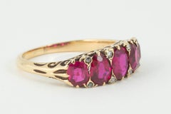Natural Burma 5-Stone Ruby Ring