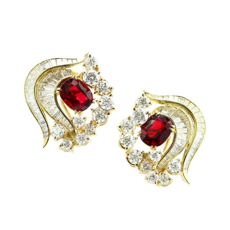 ruby gold earrings designs