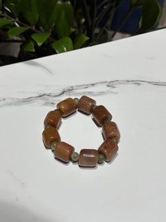 Natural Burmese Jadeite Bead Bracelet