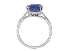Natural Burmese Sapphire Diamond Platinum Ring