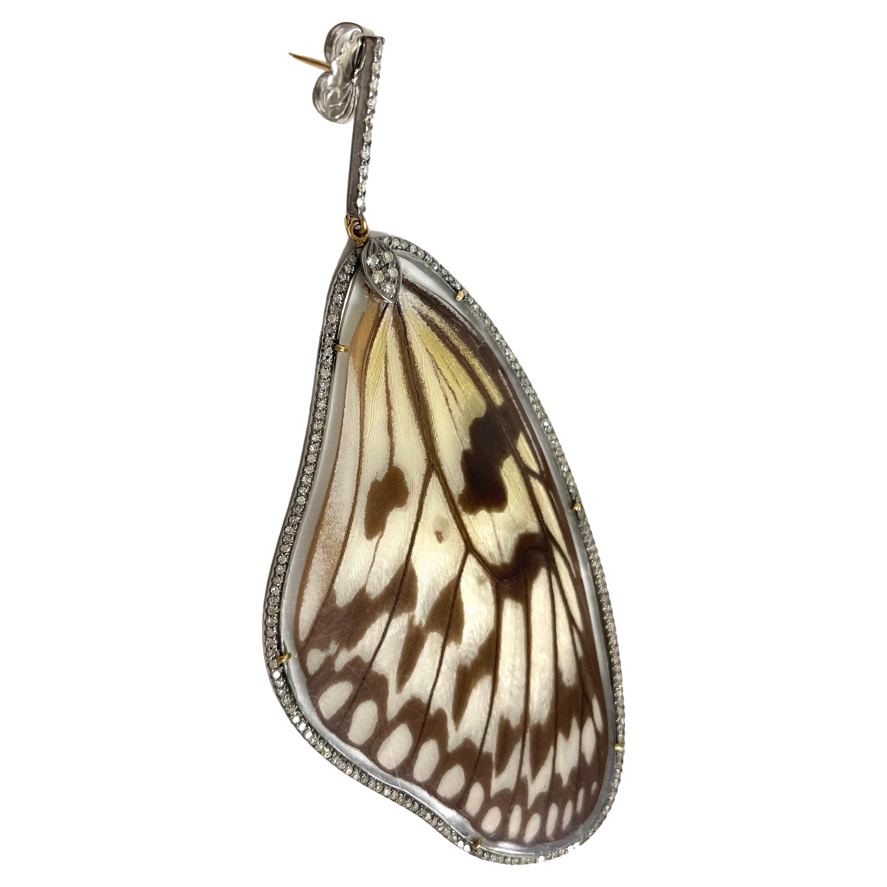 Description
Give yourself wings and embody the magical bedazzling beauty of butterflies while making an effortless statement with these unique, large and prominent, yet remarkably lightweight and comfortable one-of-a-kind earrings. Could they get